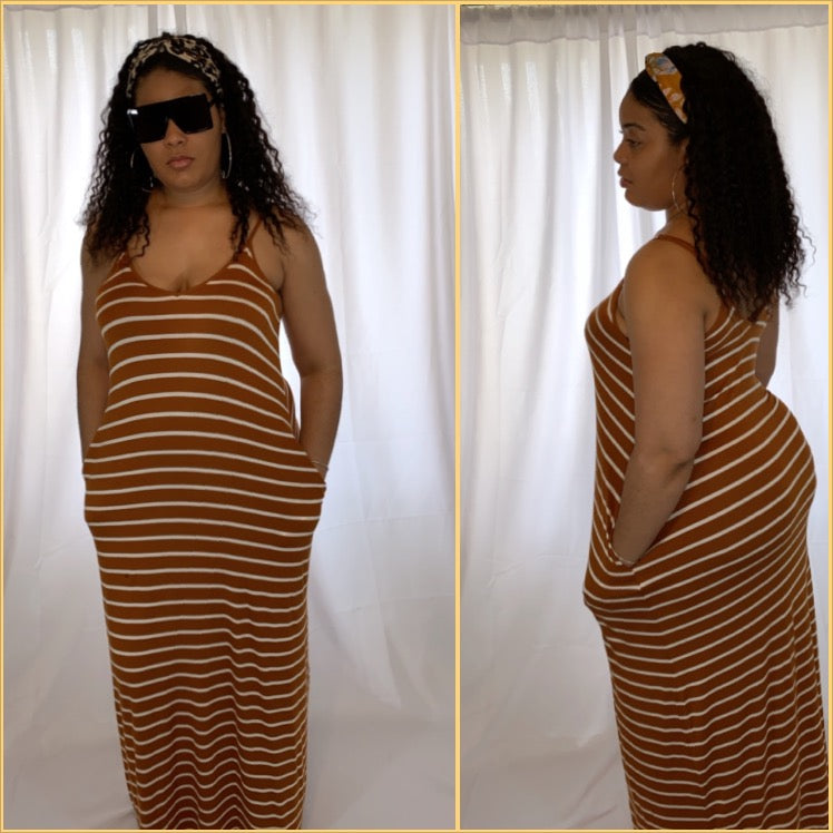 HARLEM MAXI DRESS (BROWN)